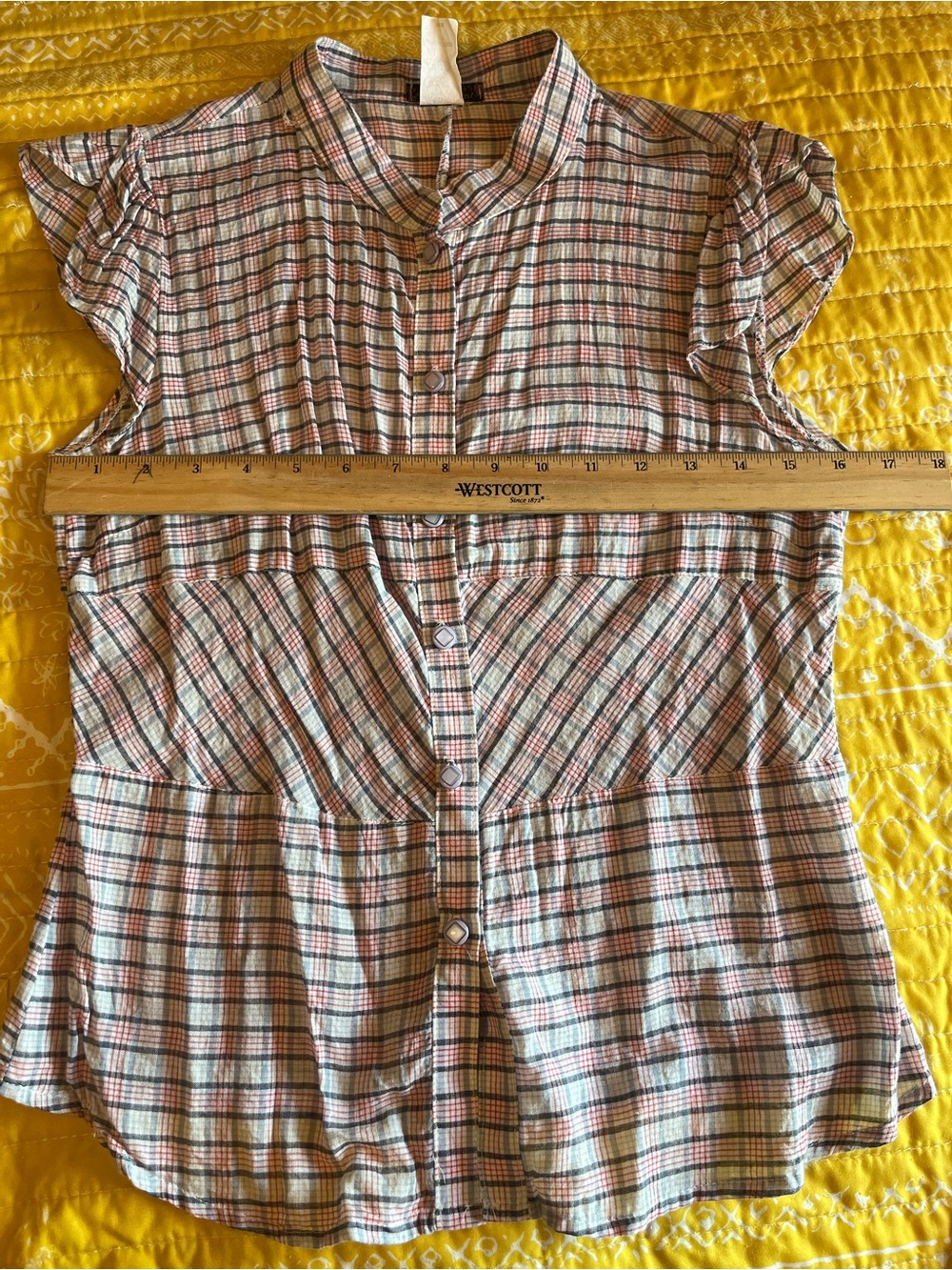 Plaid Button-Front Top - Picture 7 of 9